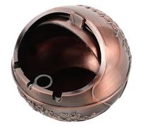 VALICLUD Metal Ashtray with Lid Windproof Cigarette Ash Holder Vintage Copper Peacock Design for Patio Balcony Indoor Outdoor Smokers