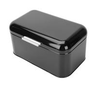 VALICLUD Metal Bread Box Black Kitchen Storage Organizer Practical Food Container for Bread and Food Fresh Keeping One-hand Operation Suitable for Home Bakery Coffee Shop Restaurant
