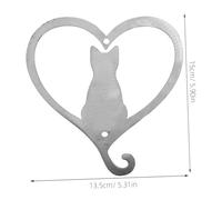 VALICLUD Metal Cat Hanging Ornament Garden Decor Adorable Iron Sculpture for Balcony Lawn Wall Decoration Easy to Hang Outdoor Indoor Cat Pendant Heart-shaped Animal Accent for Home
