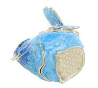 VALICLUD Metal Enameled Bird Trinket Box Jewelry Organizer Case Compact Travel-friendly Collectible Figurine Storage for Rings Earrings Necklaces Home Decor
