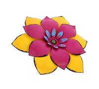 VALICLUD Metal Flower Hanging Wall Decor Iron Sculpture Pink Nordic Style Painted Artificial Flower Wall Art for Home Garden Party Decoration