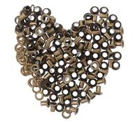 VALICLUD Metal Grommets Eyelets Kit Hollow Rivet Eyelets with Easy Installation and Versatile Design 100 Sets Brown 4x8x7mm for Fabric and Clothes Suitable for Leather Crafts and DIY