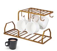 VALICLUD Metal Mug Holder Rack for Coffee and Tea Cups Stable Desktop Organizer with Wide Base Practical and Stylish Cup Display Stand for Kitchen Storage