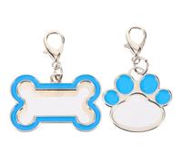 VALICLUD Metal Pet Id Tags for Personalised Name Tags 2pcs for Dogs and Cats in Bone and Paw Shapes, Heavy Duty Engraving Sublimation Blanks