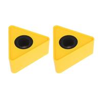 VALICLUD Microphone Flags Microphone Prop 2pcs Abs Yellow Triangle Shaped with Large Logo Display Creative and Practical Design for Professional Interview Use for Mic Stand