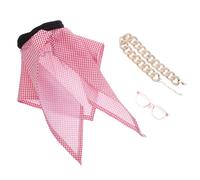 VALICLUD Middle Eastern Pet Costume Set for Small Dogs and Cats - Red Printed Dubai Saudi Bandana with Sunglasses and Necklace, Arabian Sheik Novelty Head Scarf Accessory for Birthday and