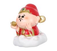 VALICLUD Mini Cai Shen Figurine Resin Feng Shui Statue Handcarved God of Wealth Symbol Attracting Prosperity and Luck for Home Office Decor Chinese Year Ornament