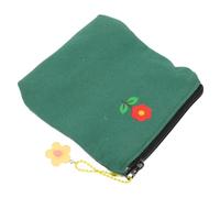 VALICLUD Mini Canvas Storage Bag with Chain Portable Compact Coin Purse and Sundry Organizer Small Sanitary Napkin Holder Key Ring Compatible Stitching for Cards Earphones and Random Color