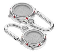 VALICLUD Mini Carabiner Clip Stainless Steel Quartz Watch on 2pcs