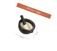 VALICLUD Mini Ceramic Mortar and Pestle Set, Small Black Grinding Bowl Pestle for Garlic, Herbs, Spices, and Food Preparation, Suitable for Kitchen and Pharmacy Use