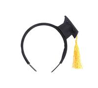 VALICLUD Mini Doctoral Cap Hair Band Fun Graduation Tassels Headpiece for Boys and Girls Adults Phd Hat Decorations Novelty Party Headwear