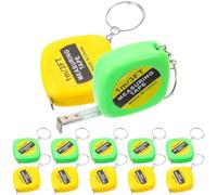 VALICLUD Mini Tape Measure Keyring 12pcs Pack Portable Steel Ruler with Stable Slide Lock and Key Ring for Home and Outdoor Use, Retractable Measuring Tape for Height and Waist Random Color