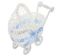 VALICLUD Mini Wicker Candy Serving Basket with Trolley Shape, Plastic Material, Versatile Functionality and Easy Portability, for Candy Storage and Wedding Shower Party Decor