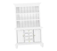 VALICLUD Miniature Bookshelf Cabinet for Dollhouse Scale White Furniture Versatile Decorative Cabinet for Miniature Scenes Crafted from Materials for Realistic Appeal