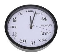 VALICLUD Modern Metal Frame Wall Decorative Clock with Glass Cover Featuring Math Elements, Creative Design for Classroom and Office, Practical Wall Clock for Teachers and Math Enthusiasts
