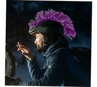 VALICLUD Motorcycle Helmet Wig Decor Purple Pet Fiber Helmet Replacement Prop with Sticky Band Decorative Accessory for Outdoor Riding and Competitions