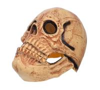 VALICLUD Movable Jaw Full Head Skull Mask for Adults Halloween Latex Skeleton Headpiece with Realistic Jaw Movement Tear-resistant Material Fit for Spooky Parties and Cosplay