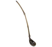 VALICLUD Multi-Function Alloy Tea Spoon for Loose Tea and Coffee Beans Small Curved Handle Teaspoon with Blue-Green Finish and Kitchen Use