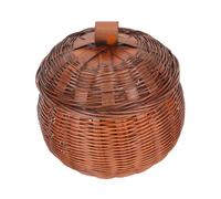 VALICLUD Multi Function Bamboo Fruit Basket with Lid Egg Storage Container for Kitchen Capacity Household Organizer Lightweight and Easy to Clean Storage Basket