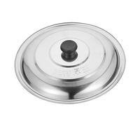 VALICLUD Multi Function Stainless Steel Pot Cover Round Lid with Built in Rim for Kitchen Cookware Household Pan and Wok Accessory Heat Resistant Knob Efficient Sealing Design
