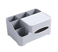VALICLUD Multi Use Tissue Storage Box with Slip Base Desktop Organizer for Napkins Makeup and Skincare Practical Grey Holder for Home Office Bathroom and Car
