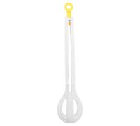 VALICLUD Multifunctional Kitchen Tongs for Cooking and Egg Beating, White Plastic Handheld Whisk with Noodle Gripping Design, Classic Creative Kitchen Tool for Mixing and Baking