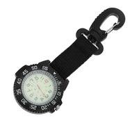 VALICLUD Multifunctional Luminous Carabiner Watch Clip On Pocket Watch Compass for Mountaineering Sports Backpack Suitable for Doctors Nurses Black