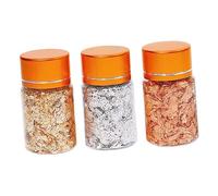 VALICLUD Nail Art Broken Foil Gold Leaf for Nails Metallic Flakes Bottles Each for DIY Manicure Supplies