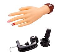 VALICLUD Nail Art Training Hand with Bracket Flexible Fake Hand Model for Realistic Nail Practice Schools and Home Use