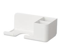 VALICLUD Nail-free Wall Mounted Hair Dryer Storage Rack White, Bathroom Blow Dryer Holder Organizer with Shelf for Home Hair Styling Tools