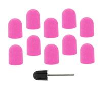 VALICLUD Nail Sanding Caps Manicure Grinding Head 10Pcs Fine Grit Nail Drill Bit Caps for Acrylics Gel Polish Removal Easy to Use for Salon Home Use