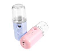 VALICLUD Nano Face Moisturizer Facial Steamer 2pcs USB Rechargeable Portable Mist Beauty Sprayer Deep Hydrating Face Skin Moisturizing Machine for Daily Skincare