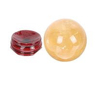 VALICLUD Natural Citrine Crystal Ball Decorative Sphere with Delicate Base Yellow Crystal Ornament for Home Decor Housewarming and Festive Display