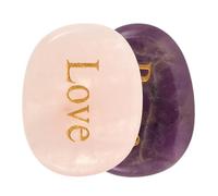 VALICLUD Natural Crystal Agate Inspirational Stones with Engraved Words Healing Worry Stones for Meditation Spiritual Women Chakra Balance Bulk for Mindfulness and Anxiety Relief