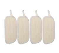 VALICLUD Natural Egyptian Loofah Body Scrubber 4Pcs Set - Rectangular Exfoliating Shower Pads for Gentle Skin Cleansing, Body Spa Massage, and Back Scrubbing in Bath