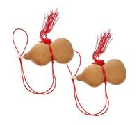 VALICLUD Natural Gourd Pendant Calabash Ornament with Wood Stopper 10-12cm Chinese Knot Craft Decor Feng Shui Hanging for Car Interior and Home 2pcs Set