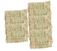VALICLUD Natural Grass Woven Mat 5pcs Small Animal Bedding Cooling Straw Mats for Rabbits Guinea Pigs Hamsters Four Seasons Use