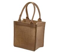 VALICLUD Natural Jute Tote Bag with Handles Small Reusable Grocery Shopping Bag for DIY Art Blank Burlap Design for Weddings Crafts and Everyday Use