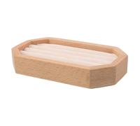 VALICLUD Natural Wood Jewelry Organizer Stand with Earring Display Tray and Ring Holder Compact Rustic Jewelry Storage for Bedroom Vanity Elegant Clutter Accessory Display