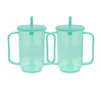 VALICLUD No Spill Sippy Cup for Elderly with Straw Lid Adult Nursing Cup for Disabled Drinking Beaker for Home and Hospital Use