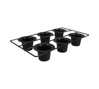 VALICLUD Nonstick 6-Cup Muffin Pan Carbon Steel Thickened Black Bakeware Oven Pudding Pan Deep Cupcake Mold for Home Baking