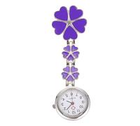VALICLUD Nurse Pocket Watch Purple Zinc Alloy Hanging Watch with Five-Heart Shape Round Dial Creative Decorative Gift for Festival