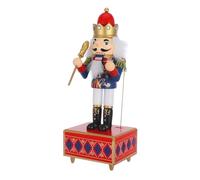 VALICLUD Nutcracker Music Box with Blue Scepter Musical Decor for Living Bedroom Balcony Festive Xmas Housewarming Favor
