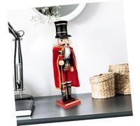 VALICLUD Nutcracker Ornament Christmas Xmas Decor Decorations Ornaments Party The Nutcracker Ornamental Figure Crafts Desktop Decor Wood Red