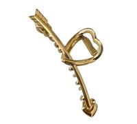 VALICLUD One Arrow the Heart Hair Claw Hair Clamp Alloy Golden for Daily Life and Dance Parties