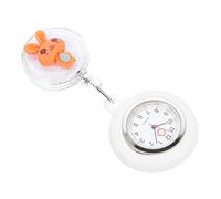 VALICLUD Orange Rabbit Nurse Pocket Watch with Dial and Accurate Time, Silicone and Alloy Material, Adorable Cartoon Style, Practical for Work the Hospital