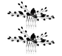 VALICLUD Pack of 2 Hair Accessories for the Bride Wedding for the Bride Combs Tiaras Bridesmaids Flower Veil Bridal Stuff Dress Groom Bride Decorated Zinc Alloy Black