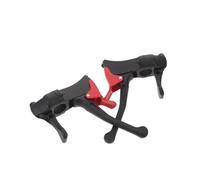 VALICLUD Pair of Universal Wheelchair Brake Lever Handles with Plastic Self-Locking Mechanism, Black and Red, Left and Right Side, Replacement Parts for Outdoor and Home Transport Chairs