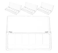 VALICLUD Palette Makeup 4pcs Empty Six Spacious with Eyeshadow Refillable Portable Grids Plastic Tray Easy Maintenance Travel-friendly Makeup Storage Travel for Daily Use and Touchups