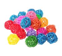 VALICLUD Parrot Ball Colorful Grass Rattan 50pcs for Chewing | 3cm Spherical Wicker Set, Home DIY Decorative Use, Bite for Parrots Random Color